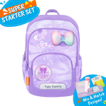 Badged - [Super Starter Set] Jazzy Ergonomic School Bag Flex - Purple Dreams
