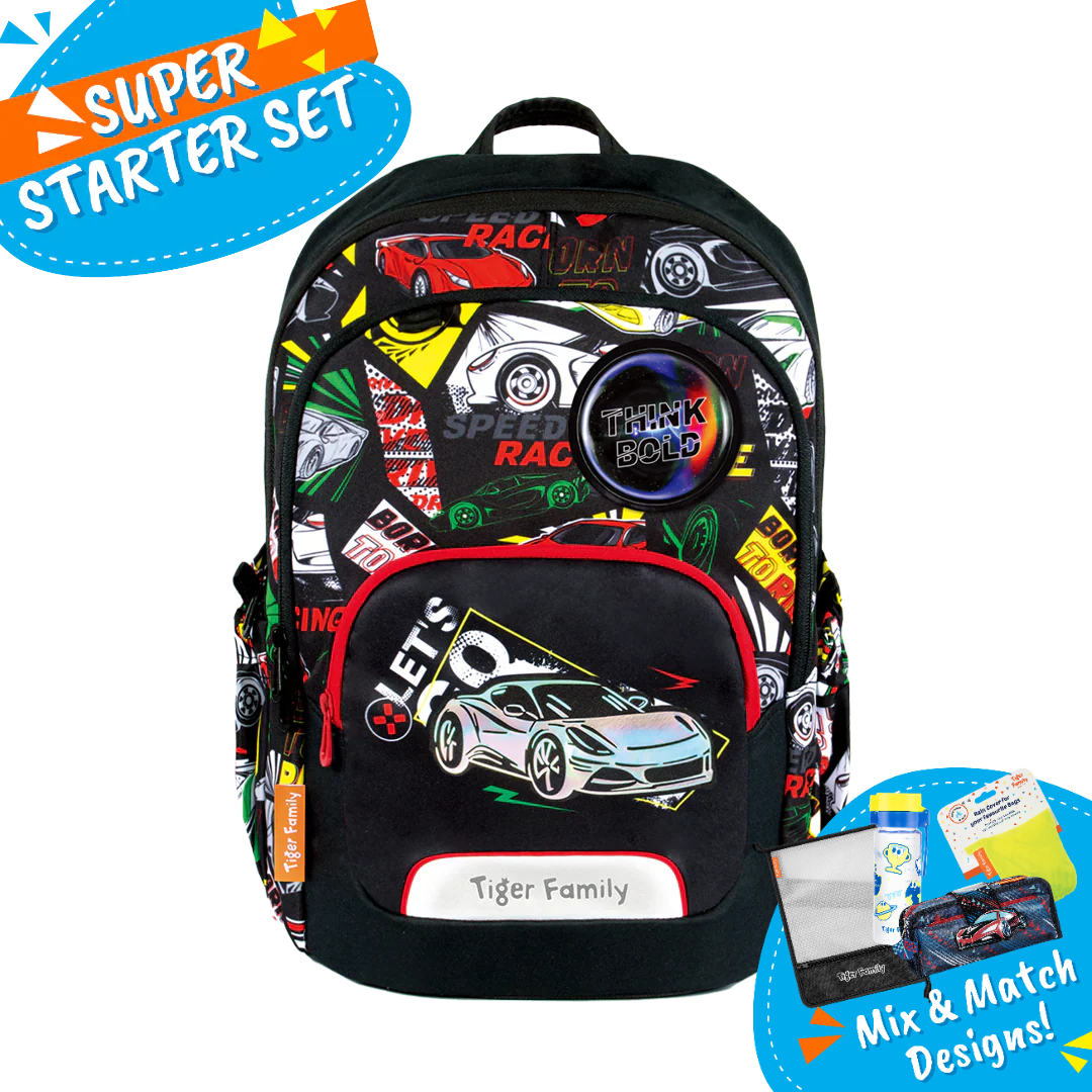 Badged - [Super Starter Set] Jazzy Ergonomic School Bag Flex - Speed Round