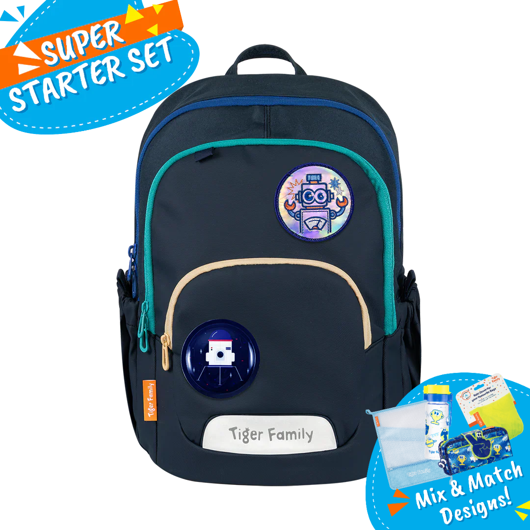 Badged - [Super Starter Set] Jazzy Ergonomic School Bag Flex - Navy