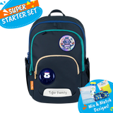 Badged - [Super Starter Set] Jazzy Ergonomic School Bag Flex - Navy