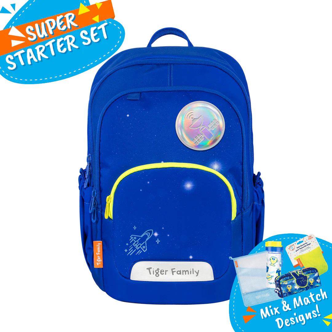 Badged - [Super Starter Set] Jazzy Ergonomic School Bag Flex - Glow in Space