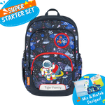 Badged - [Super Starter Set] Jazzy Ergonomic School Bag Flex - Cities in Space