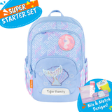 Badged - [Super Starter Set] Jazzy Ergonomic School Bag Flex - Splash of Ocean
