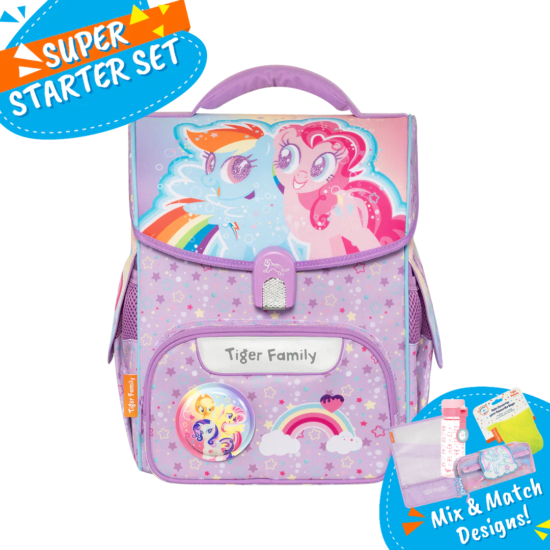 Badged - [Super Starter Set] Jolly Ergonomic School Bag Pro 2S - Rainbow Dash & Pinkie Pie