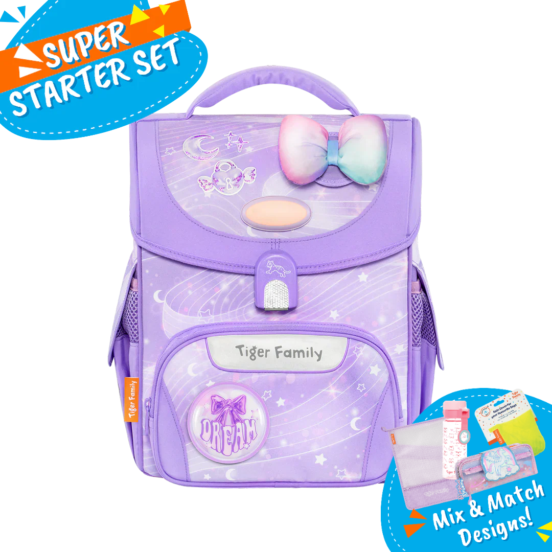 Badged - [Super Starter Set] Jolly Ergonomic School Bag Pro 2S - Purple Dreams
