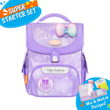 Badged - [Super Starter Set] Jolly Ergonomic School Bag Pro 2S - Purple Dreams