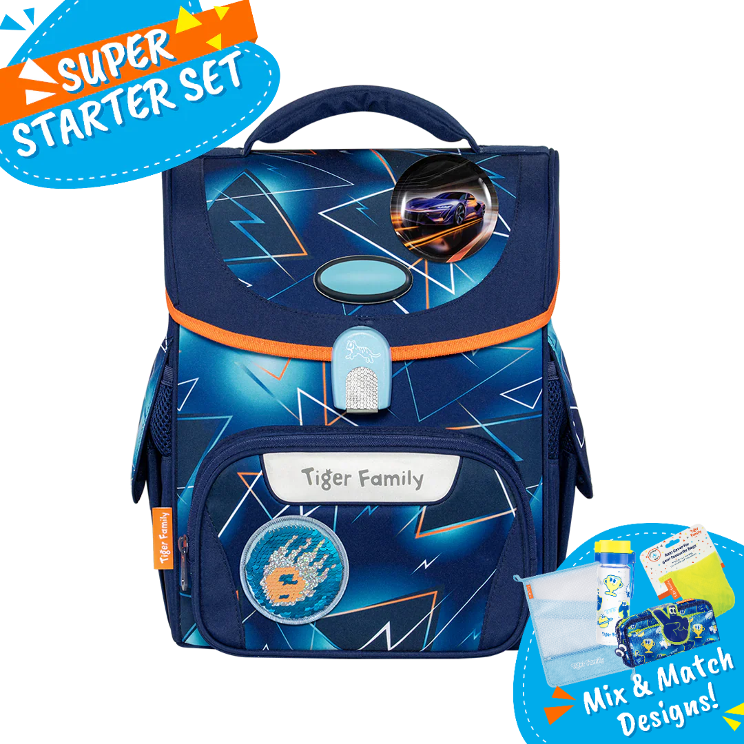 Badged - [Super Starter Set] Jolly Ergonomic School Bag Pro 2S - Lightning Race