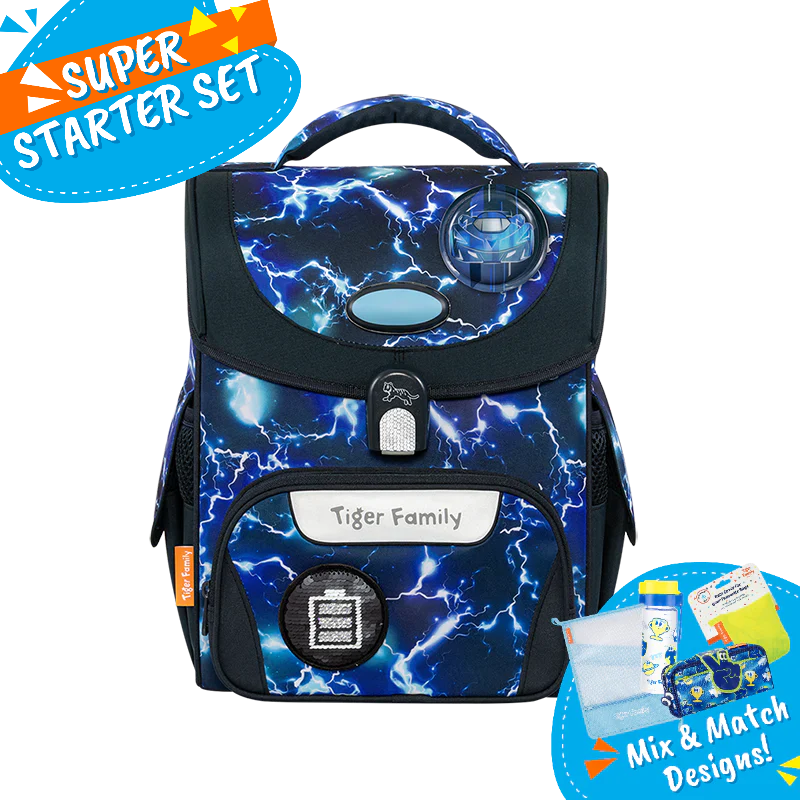 Badged - [Super Starter Set] Jolly Ergonomic School Bag Pro 2S - Lightning Strike