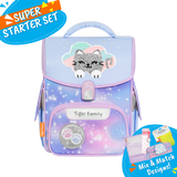 Badged - [Super Starter Set] Jolly Ergonomic School Bag Pro 2S - Kitty In Clouds