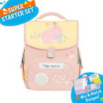 Badged - [Super Starter Set] Jolly Ergonomic School Bag Pro 2S - Bows and Bunny