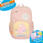 Badged - [Super Starter Set] Jazzy Ergonomic School Bag Flex - Bows and Bunny